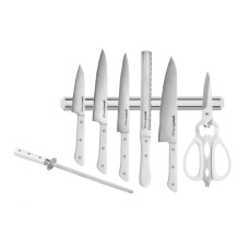 Набор Super Set из 5-ти ножей, магнитного держателя, ножниц и мусата для заточки Samura Harakiri