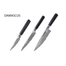 Набор из 3-х ножей Samura Damascus овощной, универсальный 150 мм, шеф