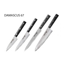 Набор из 4-х ножей SAMURA 67 DAMASCUS овощной, универсальный, слайсер, шеф
