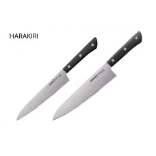 Набор из 2-х ножей Samura Harakiri универсальный 150 мм, шеф, черная рукоять