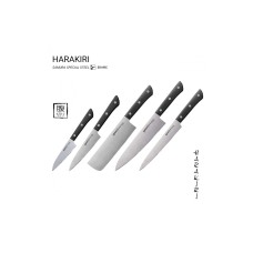Набор из 5-ти ножей Samura Harakiri HRS-0250B овощной, универсальный 120 мм, накири, шеф, для нарезки